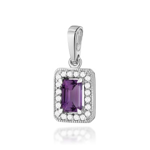 Zawieszka Z0422 Ametyst 0,50ct białe złoto