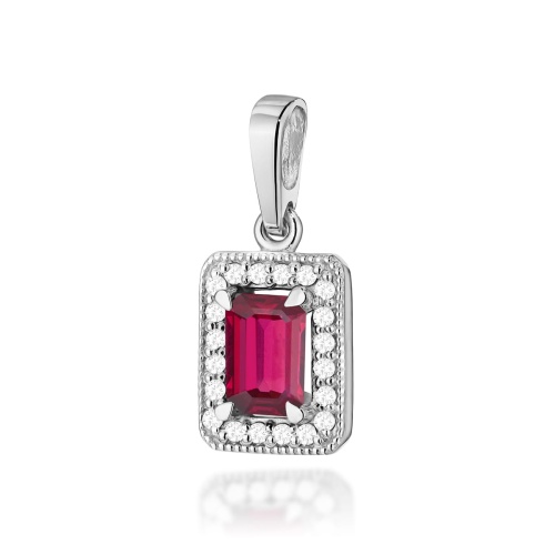 Pendentif Z0422 Rubis 0,80ct Or blanc