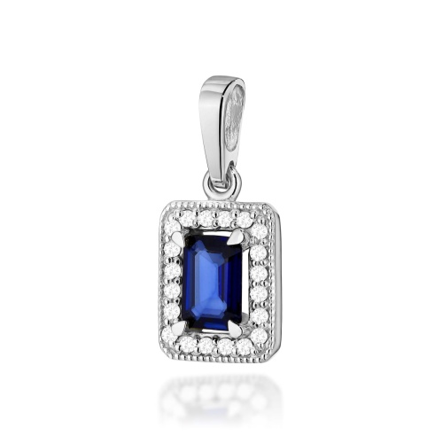 Pendentif Z0422 Saphir 0,60ct Or blanc