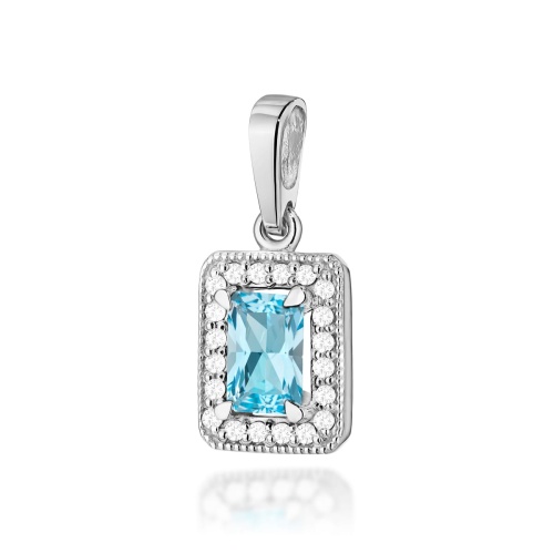 Pendentif Z0422 Topaze  Swiss 0,65ct Or blanc