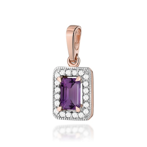 Pendentif Z0422 Améthyste 0,50ct Or rose