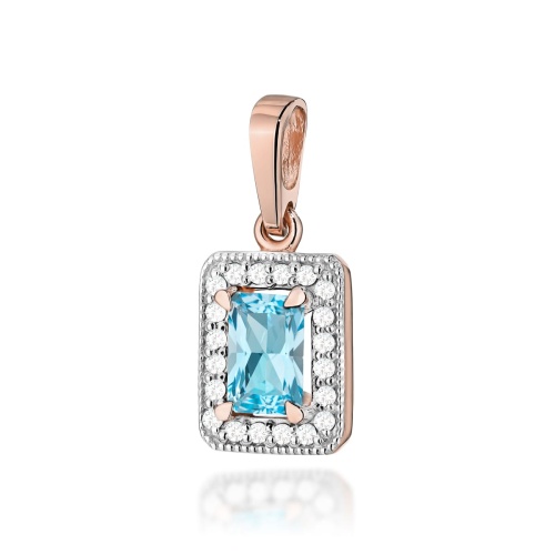 Pendentif Z0422 Topaze  Swiss 0,65ct Or rose