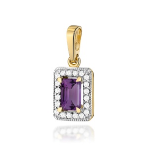 Zawieszka Z0422 Ametyst 0,50ct żółte złoto