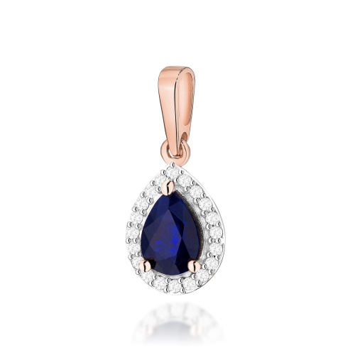 Pendentif Z0455 Saphir 0,60ct Or rose