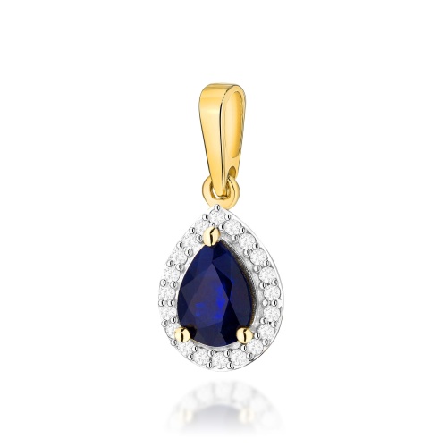 Anhänger Z0455 Saphir 0,60ct Gelbgold