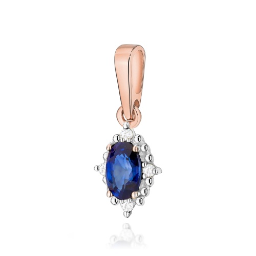 Pendentif Z0512 Saphir 0,30ct Or rose