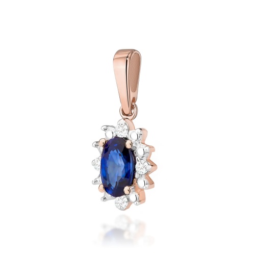 Pendentif Z0513 Saphir 0,30ct Or rose