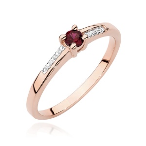 Pierścionek W0258 Rubin 0,15ct różowe złoto