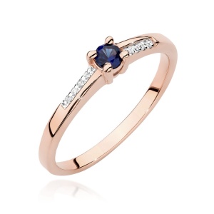 Pierścionek W0258 Szafir 0,15ct różowe złoto