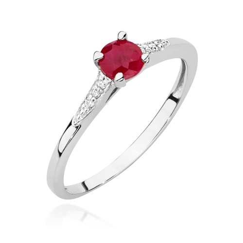 Bague W0466 Rubis 0,30ct Or blanc