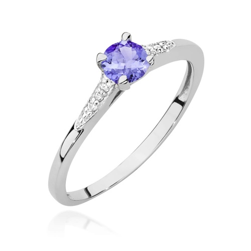 Pierścionek W0466 Tanzanit 0,35ct białe złoto