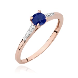 Pierścionek W0466 Szafir 0,30ct różowe złoto