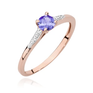 Pierścionek W0466 Tanzanit 0,35ct różowe złoto