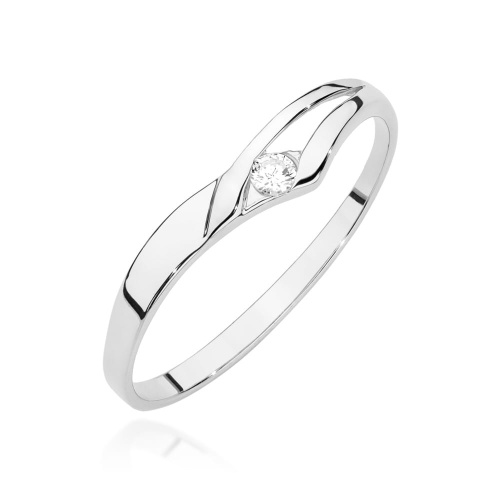 Ring W0609 Diamant 0,04ct Weißgold