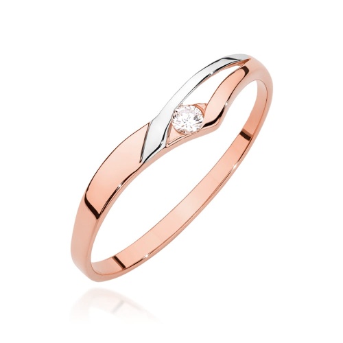 Bague W0609 Diamant 0,04ct Or rose