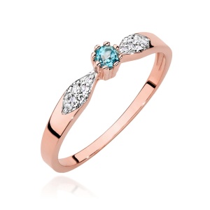 Pierścionek W0613 Topaz Swiss 0,15ct różowe złoto
