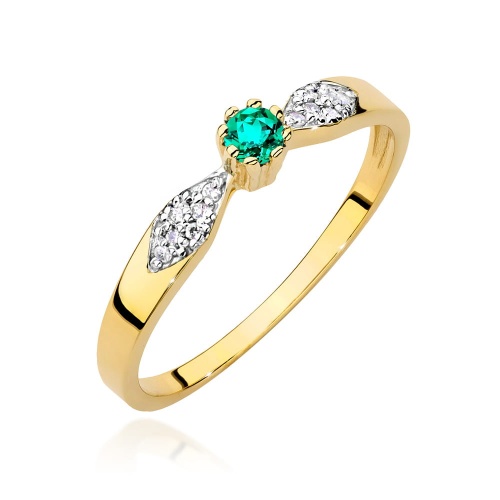 Gyűrű W0613 Smaragd 0,15ct Sárga arany