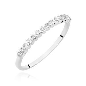 Pierścionek W0635 z diamentami białe złoto