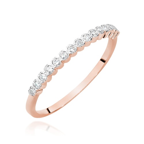Prsten W0635 s diamanty Růžové zlato