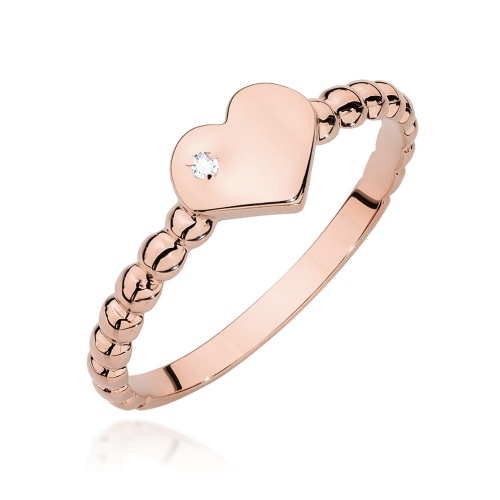 Prsten W0637 Diamant 0,01ct Růžové zlato