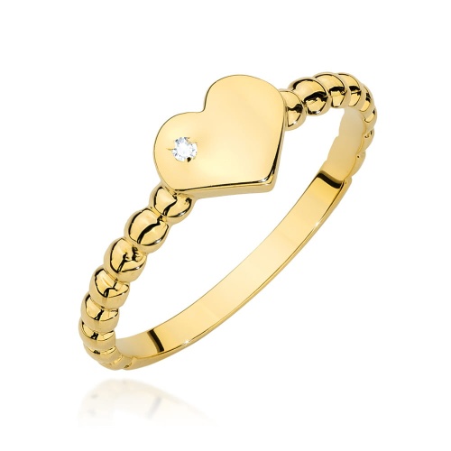 Bague W0637 Diamant 0,01ct Or jaune