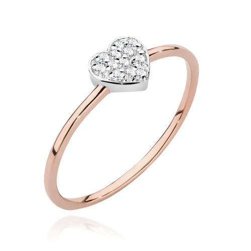 Prsten W0641 s diamanty Růžové zlato