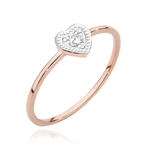 Prsten W0642 Diamant 0,02ct Růžové zlato