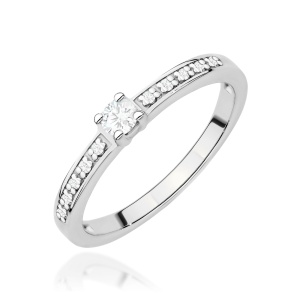 Pierścionek W0288 Diament Laboratoryjny 0,08ct białe złoto