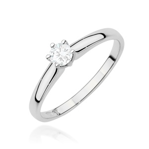 Pierścionek W0317 Diament Laboratoryjny 0,20ct białe złoto