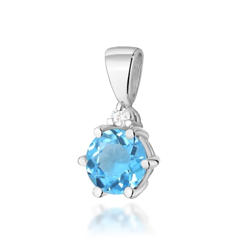 Pendentif Z0076 Topaze  Swiss 0,60ct Or blanc