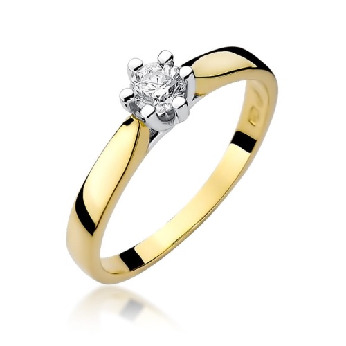 Pierścionek W0222B Diament 0,23ct żółte złoto