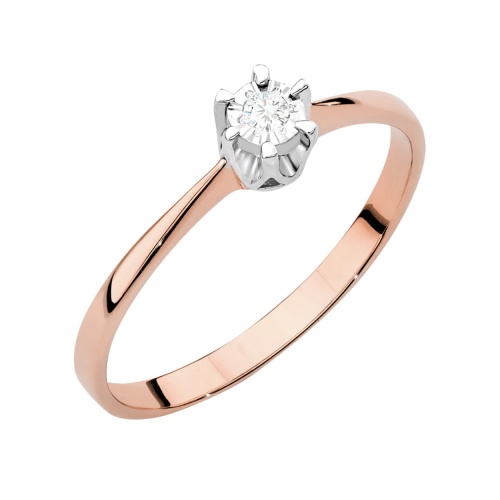 Bague W0111T Diamant 0,03ct Or rose