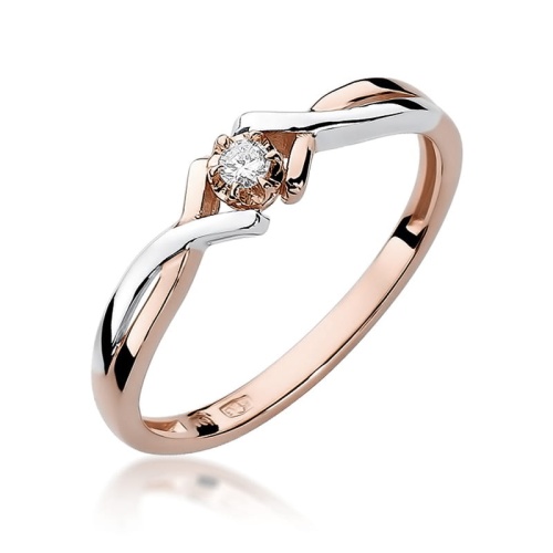 Bague W0190 Diamant 0,04ct Or rose