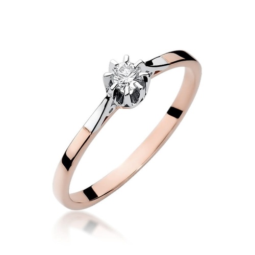 Bague W0209 Diamant 0,10ct Or rose