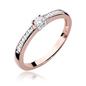 Pierścionek W0288 Diament 0,08ct różowe złoto