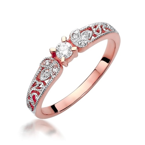 Bague W0411 Diamant 0,10ct Or rose