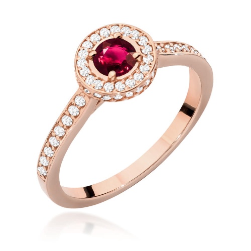 Bague W0559 Rubis 0,35ct Or rose