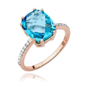Pierścionek W0527 Topaz Swiss 3,00ct różowe złoto
