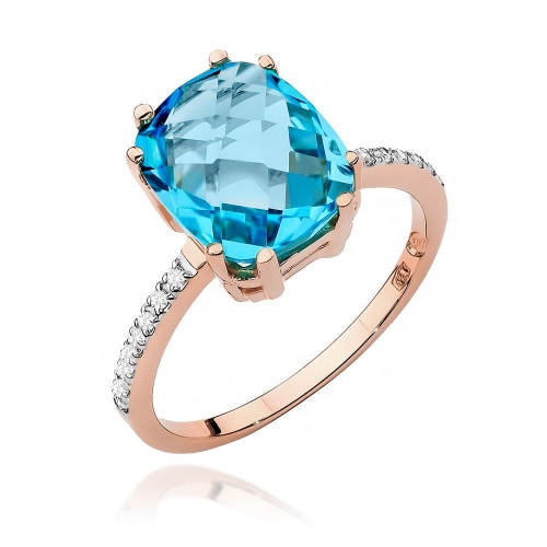 Prsteň W0527 Topás 3,00ct ružové zlato