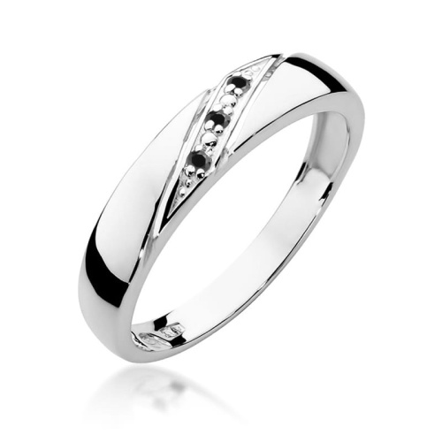 Bague W0118 avec diamants noirs Or blanc