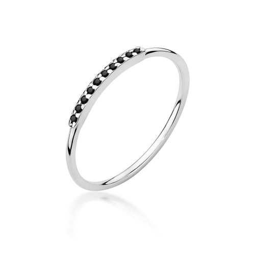 Bague W0509 avec diamants noirs Or blanc
