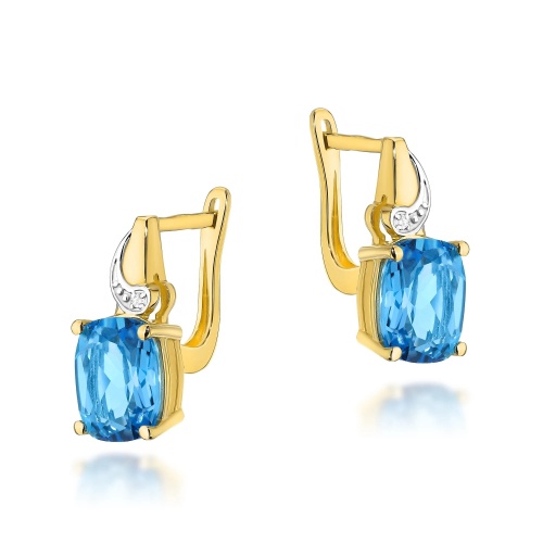 Boucles d’oreilles K0400 Topaze  Swiss 2 x 2,40ct Or jaune