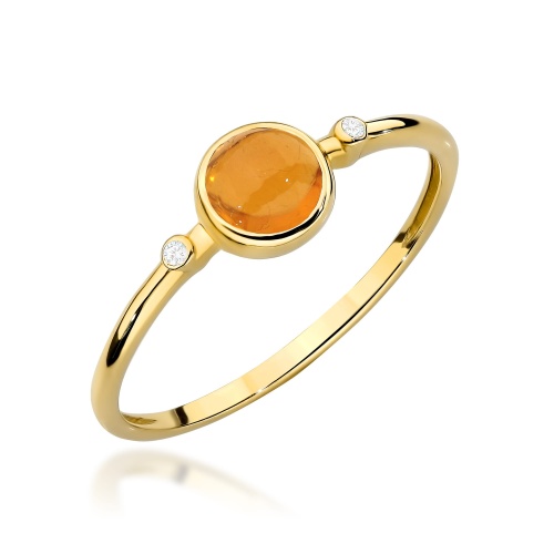 Pierścionek W0597 Żółty Turmalin 0,60ct żółte złoto