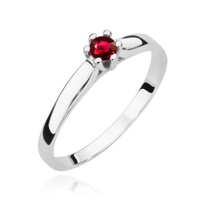 Pierścionek W0222 Rubin 0,15ct białe złoto