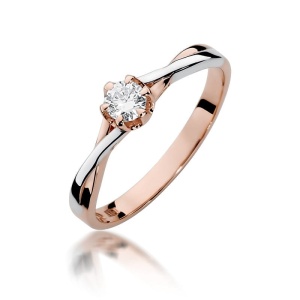 Pierścionek W0340B Diament 0,20ct różowe złoto