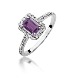 Pierścionek W0403 Ametyst 0,50ct białe złoto