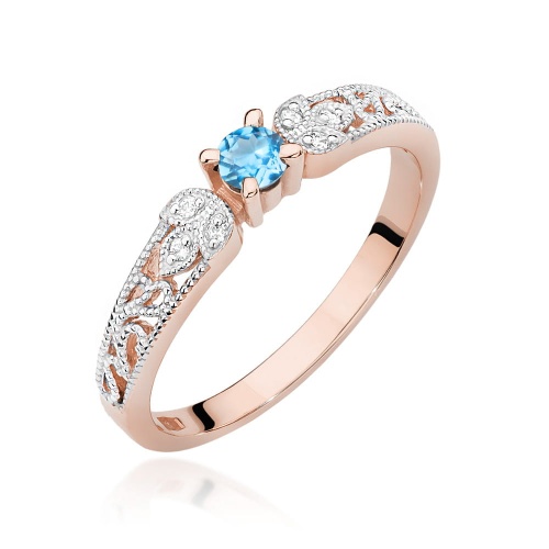 Prsteň W0411 Topás 0,15ct ružové zlato