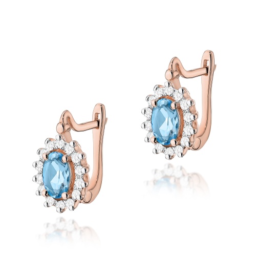 Kolczyki K0182 Topaz Swiss 2 x 0,50ct różowe złoto