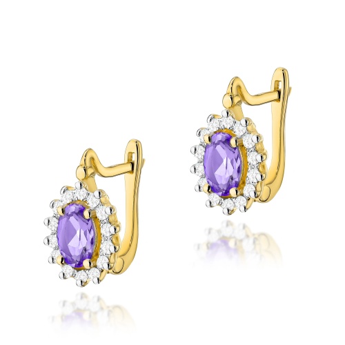 Boucles d’oreilles K0182 Améthyste 2 x 0,40ct Or jaune