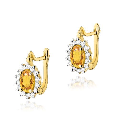 Boucles d’oreilles K0182 Citrine 2 x 0,60ct Or jaune
